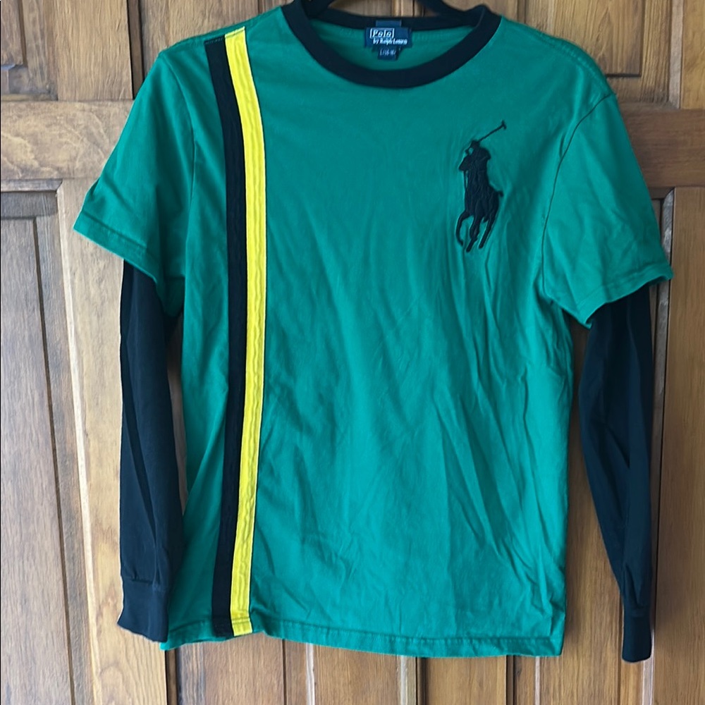Polo by Ralph Lauren Kids Green Shirt with Black and Yellow Accents